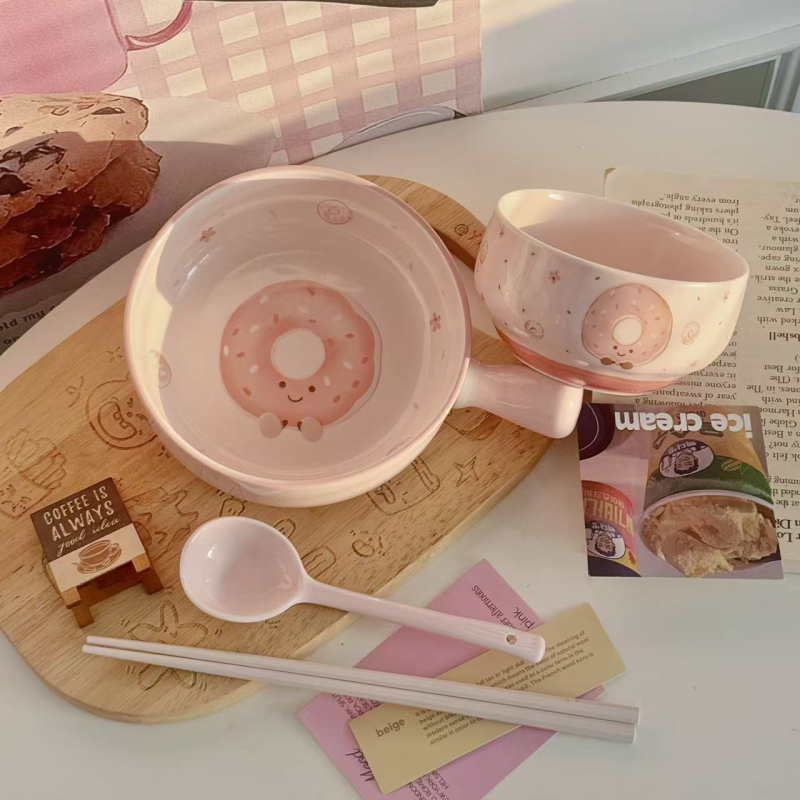 Leap art κεραμικό μπολ με ακανόνιστο σχήμα και σχέδιο καρτούν, κατάλληλο για φούρνο μικροκυμάτων