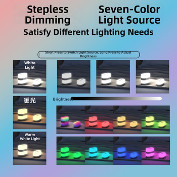 RGB магнитна настолна лампа с USB презареждане и плавно димиране за атмосферично осветление