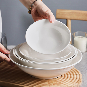 Πορσελάνινο μπολ, μοντέρνος μινιμαλισμός, στρογγυλό σχήμα, συμβατό με μικροκύματα, επίστρωση υπό γλάσο