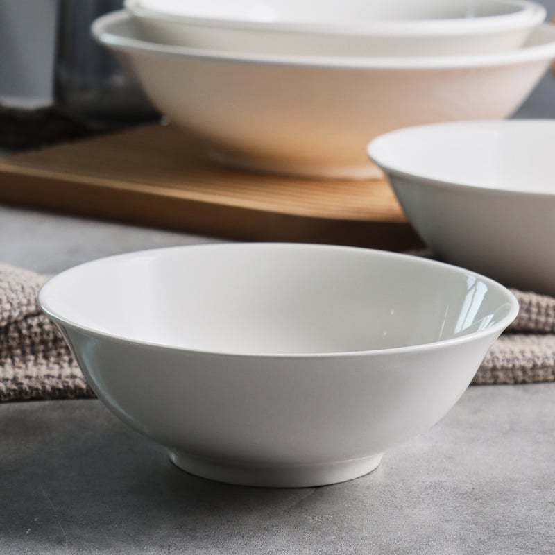 Πορσελάνινο μπολ, μοντέρνος μινιμαλισμός, στρογγυλό σχήμα, συμβατό με μικροκύματα, επίστρωση υπό γλάσο