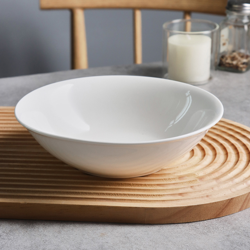 Πορσελάνινο μπολ, μοντέρνος μινιμαλισμός, στρογγυλό σχήμα, συμβατό με μικροκύματα, επίστρωση υπό γλάσο