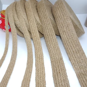 Sfoară plată din cânepă cu panglică țesută pentru DIY; material pentru tivuri la pantofi, pălării, genți și îmbrăcăminte, precum și textile pentru casă