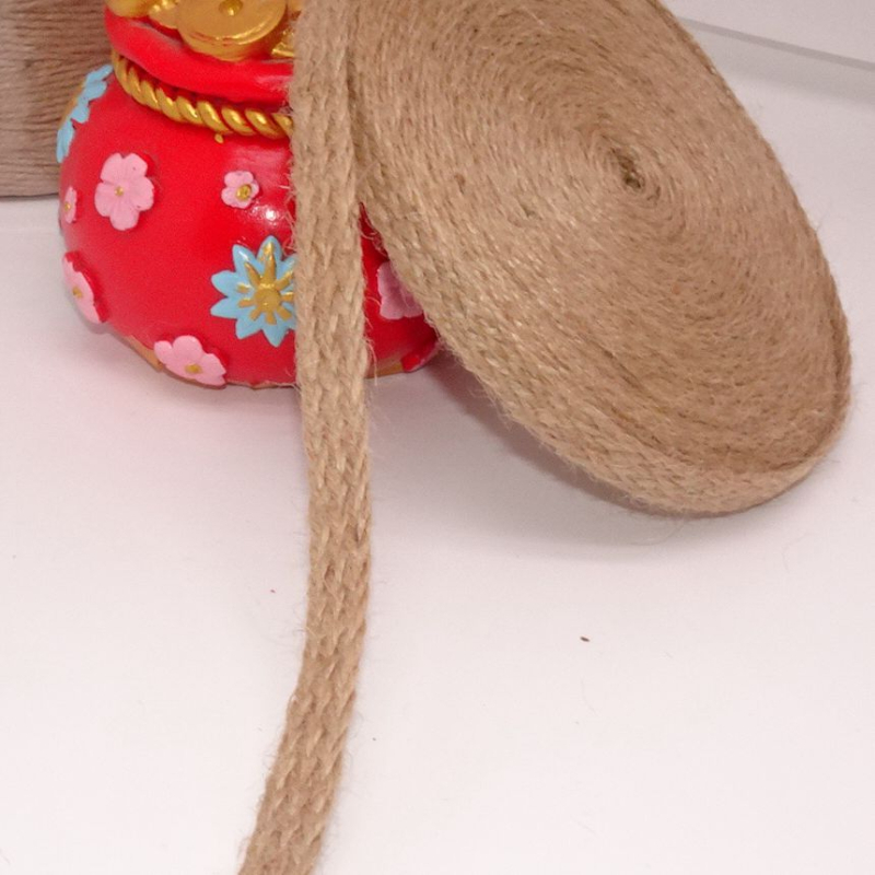 Sfoară plată din cânepă cu panglică țesută pentru DIY; material pentru tivuri la pantofi, pălării, genți și îmbrăcăminte, precum și textile pentru casă