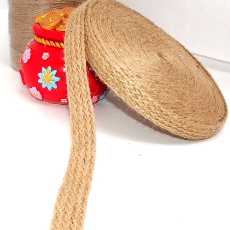 Sfoară plată din cânepă cu panglică țesută pentru DIY; material pentru tivuri la pantofi, pălării, genți și îmbrăcăminte, precum și textile pentru casă
