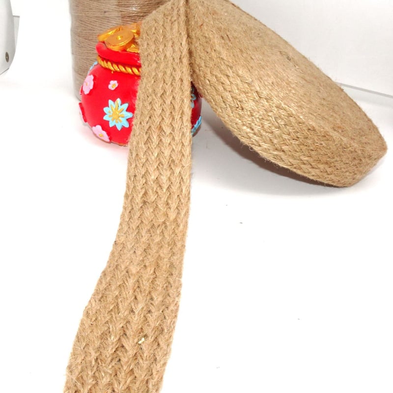 Sfoară plată din cânepă cu panglică țesută pentru DIY; material pentru tivuri la pantofi, pălării, genți și îmbrăcăminte, precum și textile pentru casă