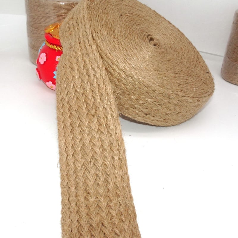 Sfoară plată din cânepă cu panglică țesută pentru DIY; material pentru tivuri la pantofi, pălării, genți și îmbrăcăminte, precum și textile pentru casă