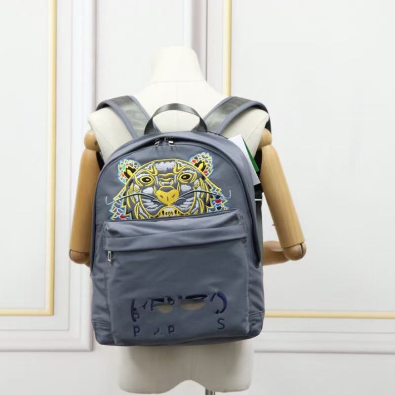 Rucsac cu broderie cap de tigru, rucsac din nailon pentru laptop, unisex, compatibil cu 14 inch, curea cu pernă de aer