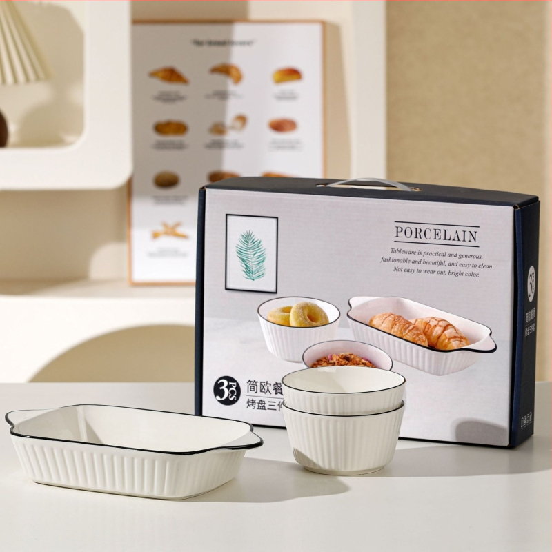 Porcelanski nordijski set zdjela i tanjura s nepravilnim oblikom, promjer 19–19,9 cm, pogodna za mikrovalnu pećnicu, tiskanje logotipa dostupno, lansiran 2025.