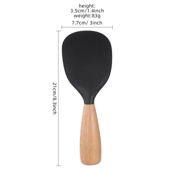 Σιλικόνο κουτάλι μαγειρικής με ξύλινο χερούλι, ανθεκτικό στη θερμοκρασία, πολυχρηστικό εργαλείο κουζίνας, μοντέρνος μινιμαλιστικός σχεδιασμός