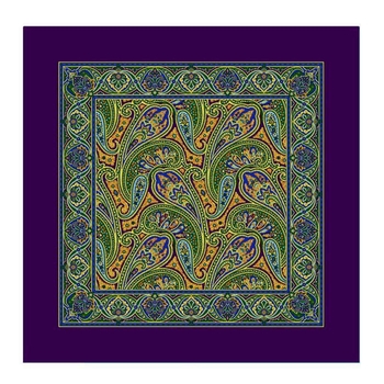 Unisex pamuk kvadrat džepni šal - cvjetni uzorak, warp-knit tkanina, 100% pamuk, prilagodljiva širina, dekorativno tiskanje
