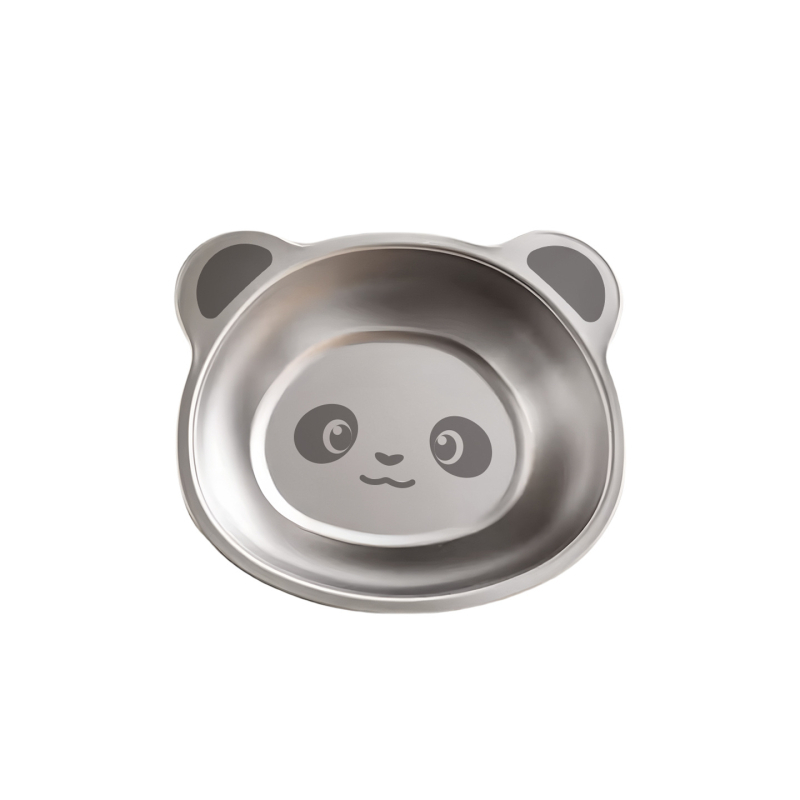 Bol pentru copii din oțel inoxidabil 304, calitate alimentară, formă neregulată, model cu animale, finisaj electroplacat