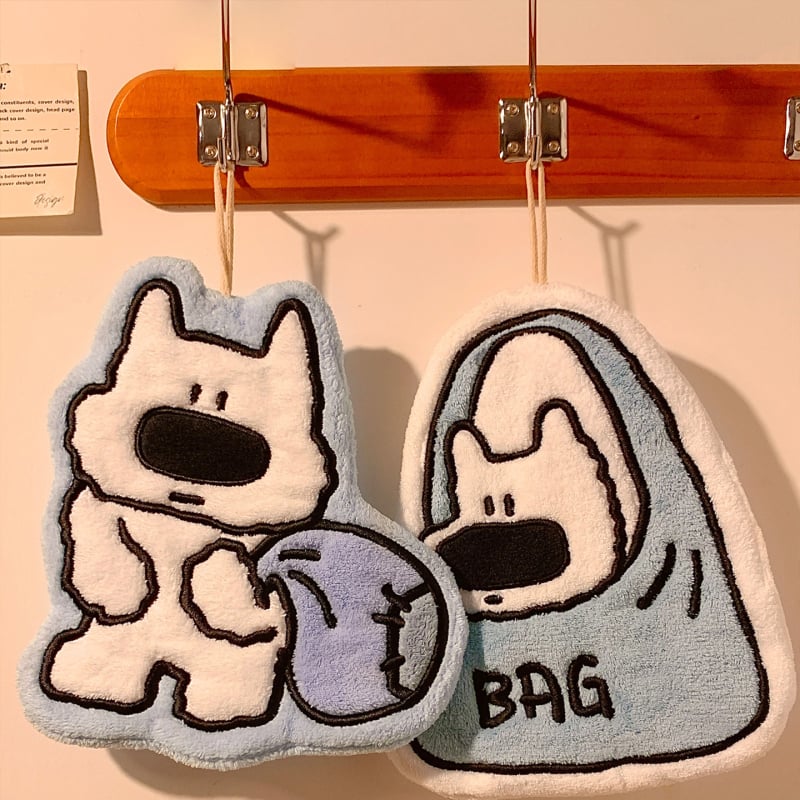 Кърпа за ръце с дизайн за закачване и карикатурен мотив, супер абсорбираща и удебелена коралов флис, 150D прежда, тегло 30-50 g