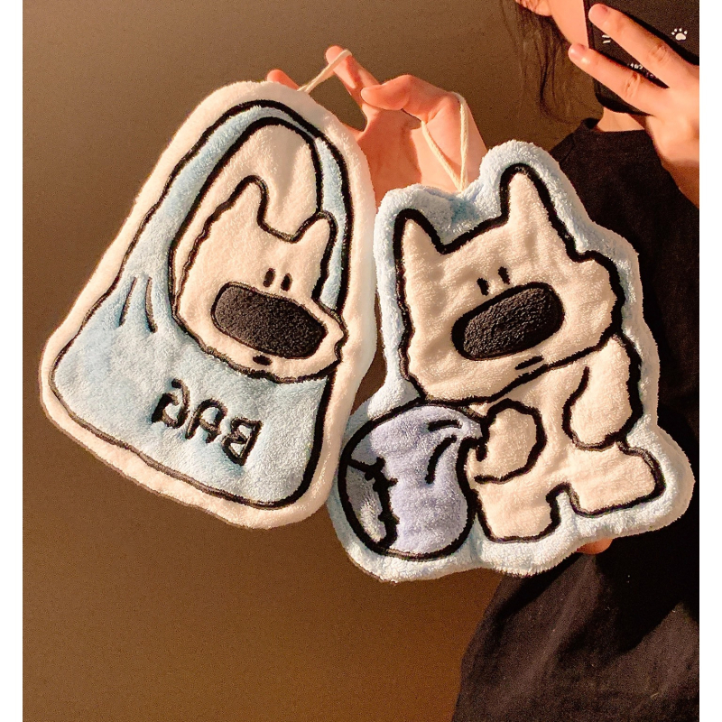 Кърпа за ръце с дизайн за закачване и карикатурен мотив, супер абсорбираща и удебелена коралов флис, 150D прежда, тегло 30-50 g