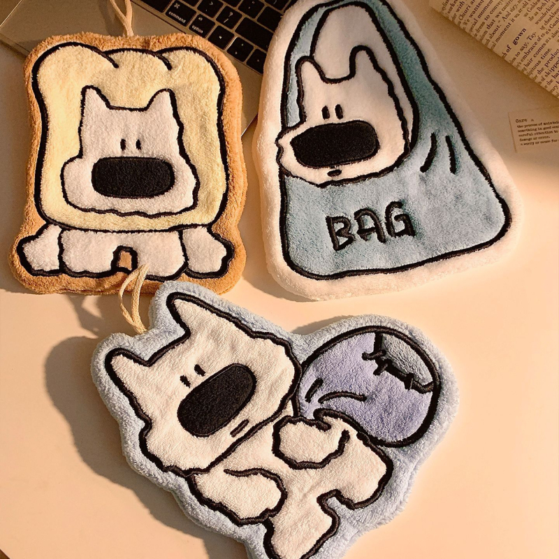 Кърпа за ръце с дизайн за закачване и карикатурен мотив, супер абсорбираща и удебелена коралов флис, 150D прежда, тегло 30-50 g