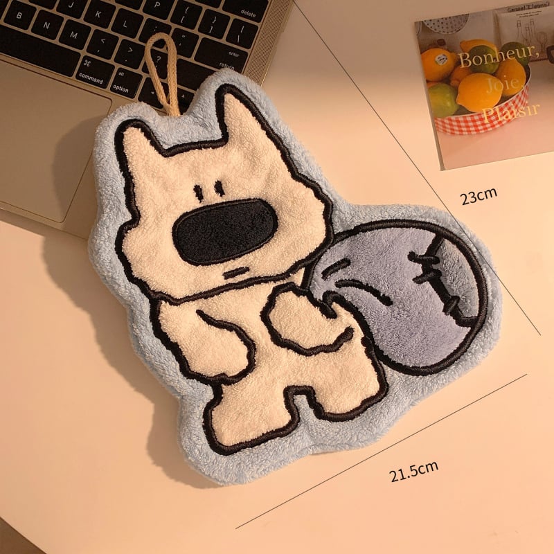 Кърпа за ръце с дизайн за закачване и карикатурен мотив, супер абсорбираща и удебелена коралов флис, 150D прежда, тегло 30-50 g