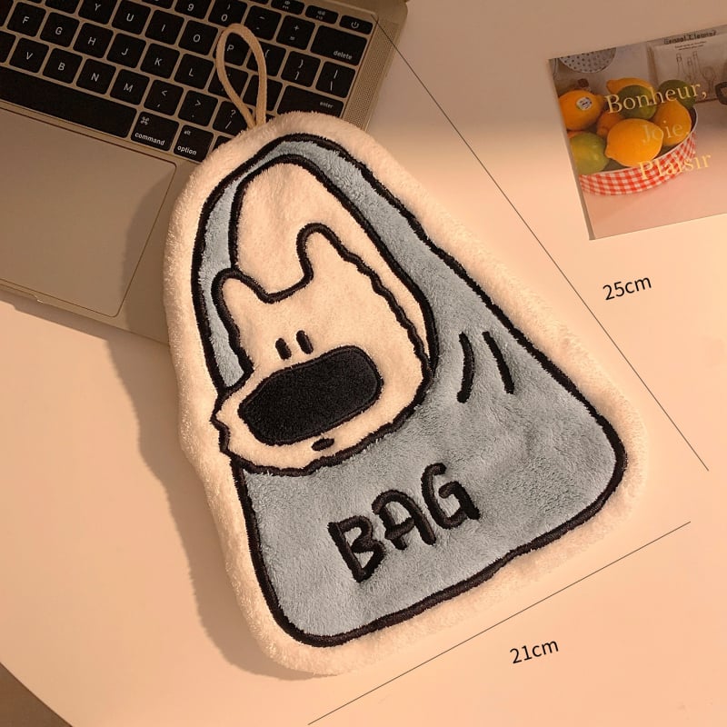 Кърпа за ръце с дизайн за закачване и карикатурен мотив, супер абсорбираща и удебелена коралов флис, 150D прежда, тегло 30-50 g