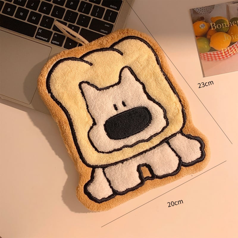 Кърпа за ръце с дизайн за закачване и карикатурен мотив, супер абсорбираща и удебелена коралов флис, 150D прежда, тегло 30-50 g