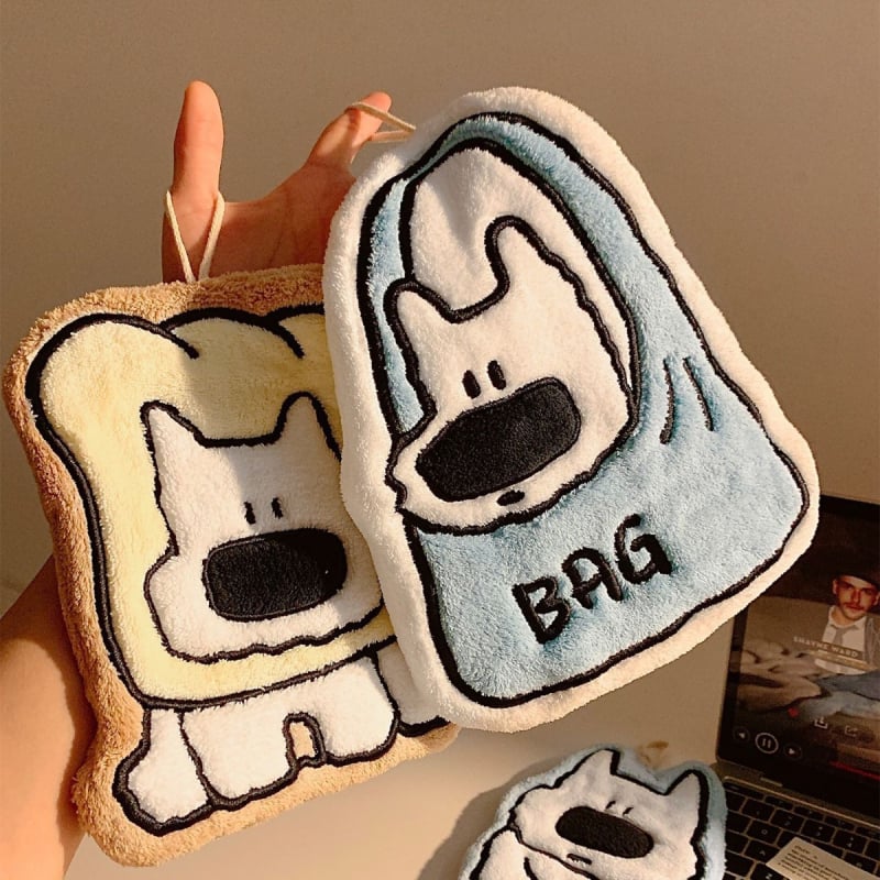 Кърпа за ръце с дизайн за закачване и карикатурен мотив, супер абсорбираща и удебелена коралов флис, 150D прежда, тегло 30-50 g