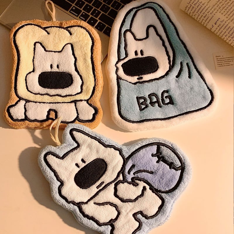 Кърпа за ръце с дизайн за закачване и карикатурен мотив, супер абсорбираща и удебелена коралов флис, 150D прежда, тегло 30-50 g