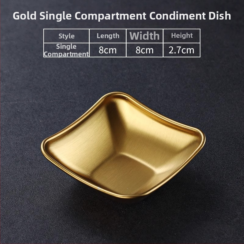 304 nerūdijančio plieno trijų skyrių kvadratinė lėkštė su elektroplakavimo paviršiumi, modernus minimalistinis stilius