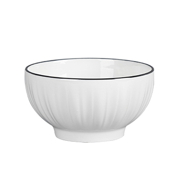 Set de boluri din porțelan - rotund, stil minimalist modern; include boluri, bol pentru orez, farfurie și bețișoare; compatibil cu microunde; finisaj subglazură.