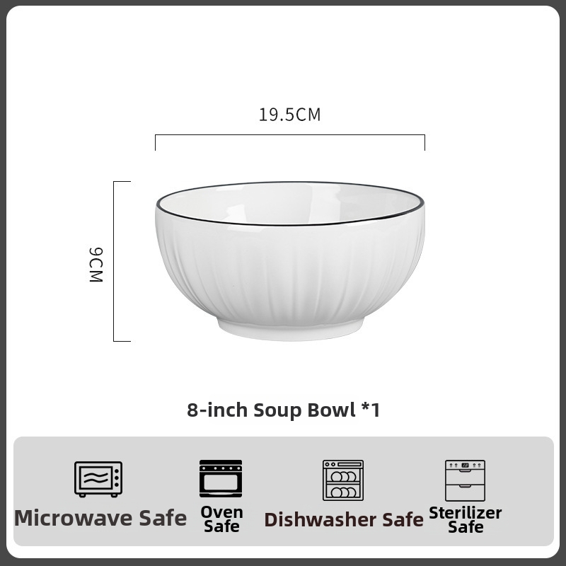 Porcelánová súprava misiek - kruhová, moderný minimalistický štýl; obsahuje misa, misu na ryžu, tanier a paličky; vhodné do mikrovlnky; povrch pod glazúrou.