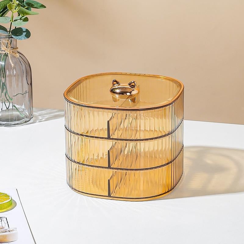 Tavă de bomboane din plastic transparentă, cu design urechi de pisică, pentru depozitare gustări acasă