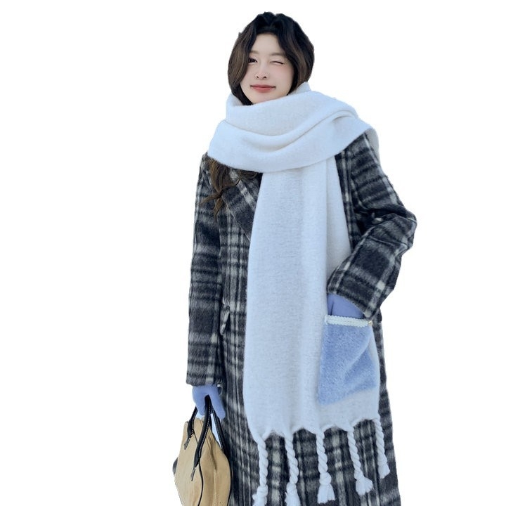 Kaixiu kabatas šalle no mākslīgā kašmīra, warp adījums, silts, rudens 2024