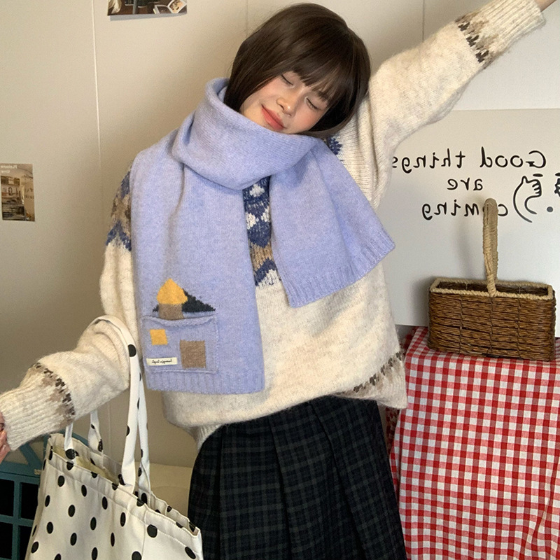 Kabatas adījuma šalle no vilnas maisījuma, warp adīšana, saglabā siltumu, Ziemas 2025, izcelsme Hangzhou