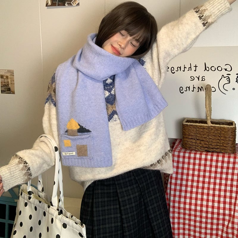 Kabatas adījuma šalle no vilnas maisījuma, warp adīšana, saglabā siltumu, Ziemas 2025, izcelsme Hangzhou