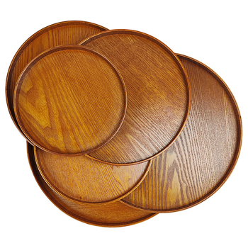 Кръгла MDF тава за чай - серия Plate, ретро стил, обработка по поръчка, отпечатано лого, пусната през 2023 г.