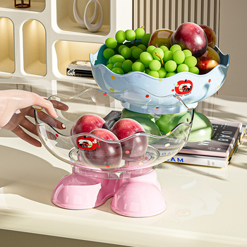 Feng shang пластмасова плодова чиния — мултифункционална тава за плодове и чиния за сашими, стил Dopamine, аксесоар за холна маса, пусната през 2025 г.