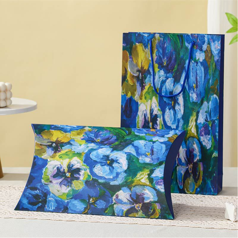 Cutie cadou pentru șal din mătase, ambalaj, carton 250 gsm, material: hârtie/carton, imprimare offset