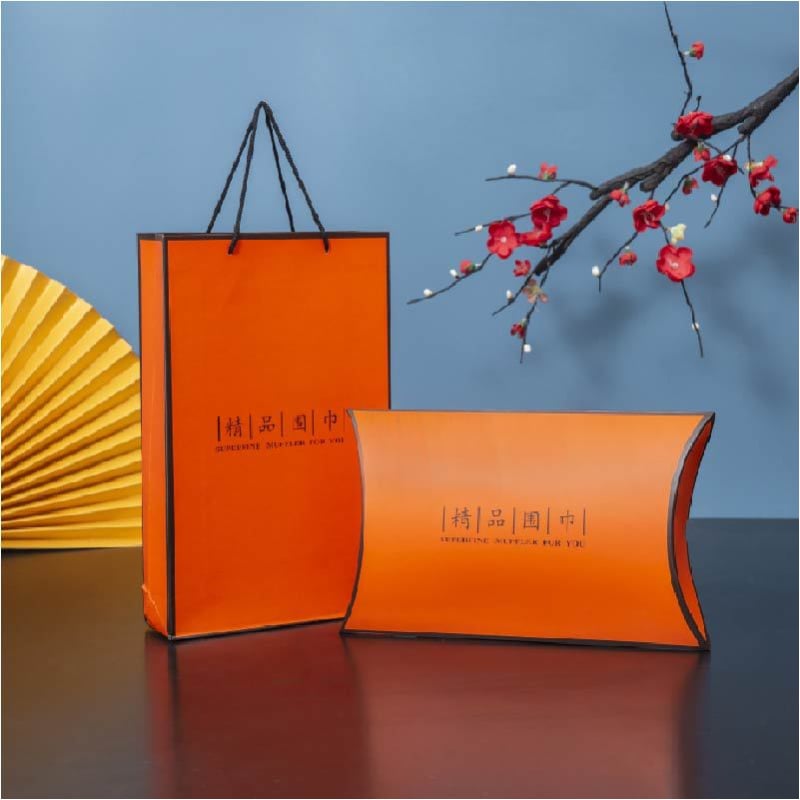 Cutie cadou pentru șal din mătase, ambalaj, carton 250 gsm, material: hârtie/carton, imprimare offset