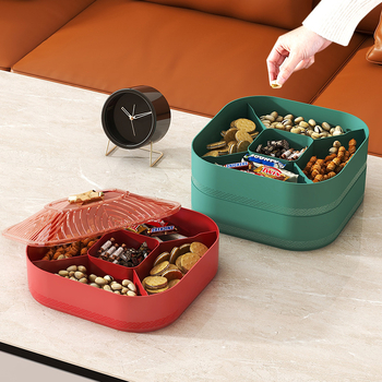 Huiyi пластмасова чиния за плодове с въртящи се многослойни разделители – 2022 Първо качество