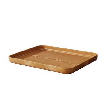 Tavă din plastic cu aspect lemnos, dreptunghiulară, stil japonez, tavă de servire dintr-o singură piesă