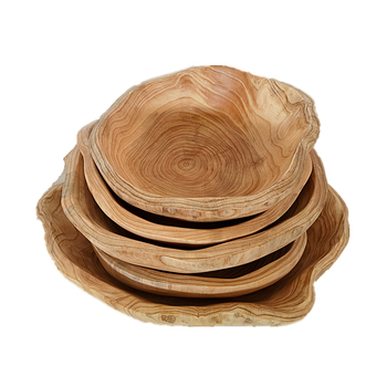 Дървена чиния за плодове в стил Wabi-Sabi с резба по корени, ретро дизайн • Wood Art Years • премиум качество • пролет 2025