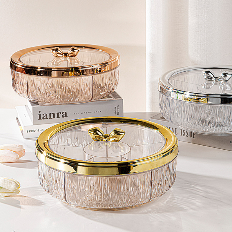 Tavă rotativă din plastic pentru fructe, pentru sufragerie — stil simplu, farfurie pentru fructe și gustări, lansată în 2025