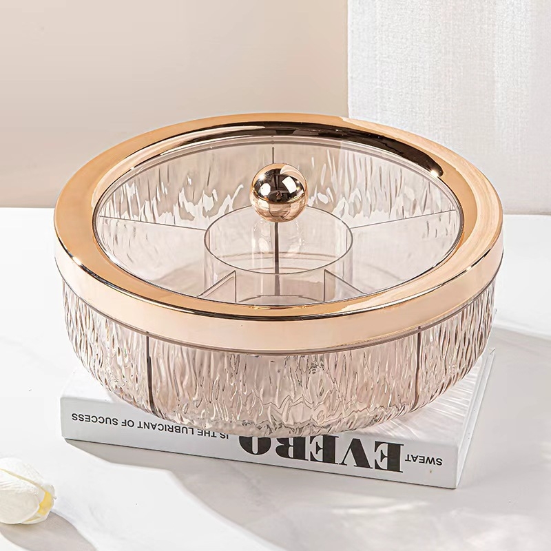 Tavă rotativă din plastic pentru fructe, pentru sufragerie — stil simplu, farfurie pentru fructe și gustări, lansată în 2025