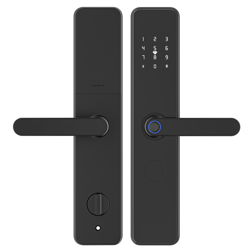 Брава за врати с пръстов отпечатък за сигурни и дървени врати, Da pi yang, алуминиева сплав, модел N333