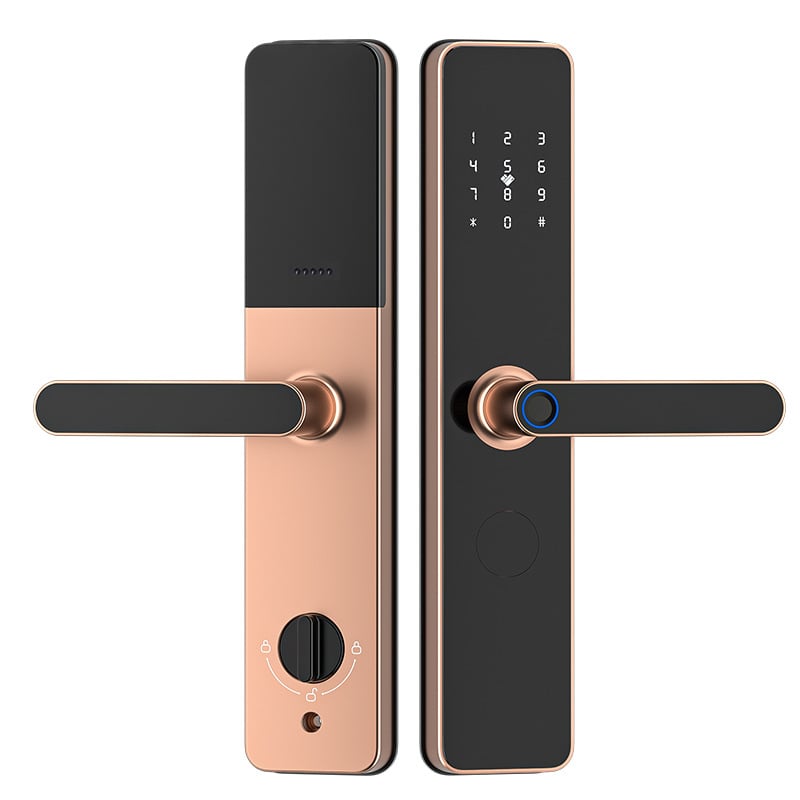 Брава за врати с пръстов отпечатък за сигурни и дървени врати, Da pi yang, алуминиева сплав, модел N333