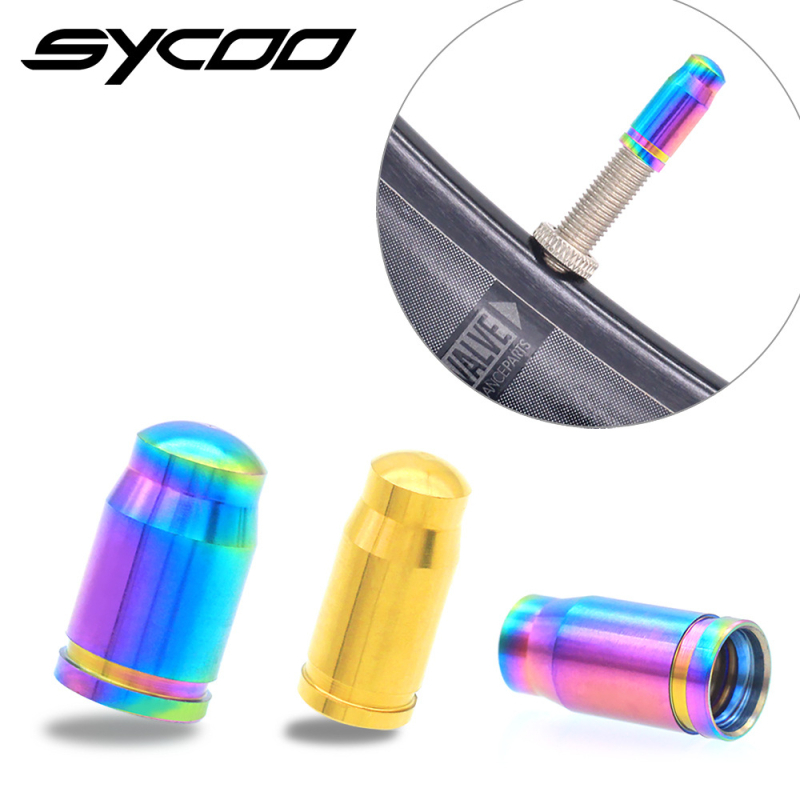 Sycoo capac de valve Presta, titan pentru bicicletă de munte, personalizabil, pachet cu 2 bucăți