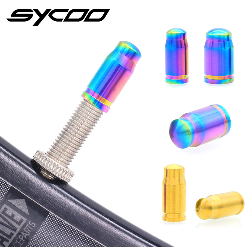 Sycoo capac de valve Presta, titan pentru bicicletă de munte, personalizabil, pachet cu 2 bucăți