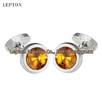 Κρίκοι μανικιών από χαλκό, unisex, στρογγυλού σχήματος, με κρυστάλλους αμέθιστου, ηλεκτροπλατινωμένοι