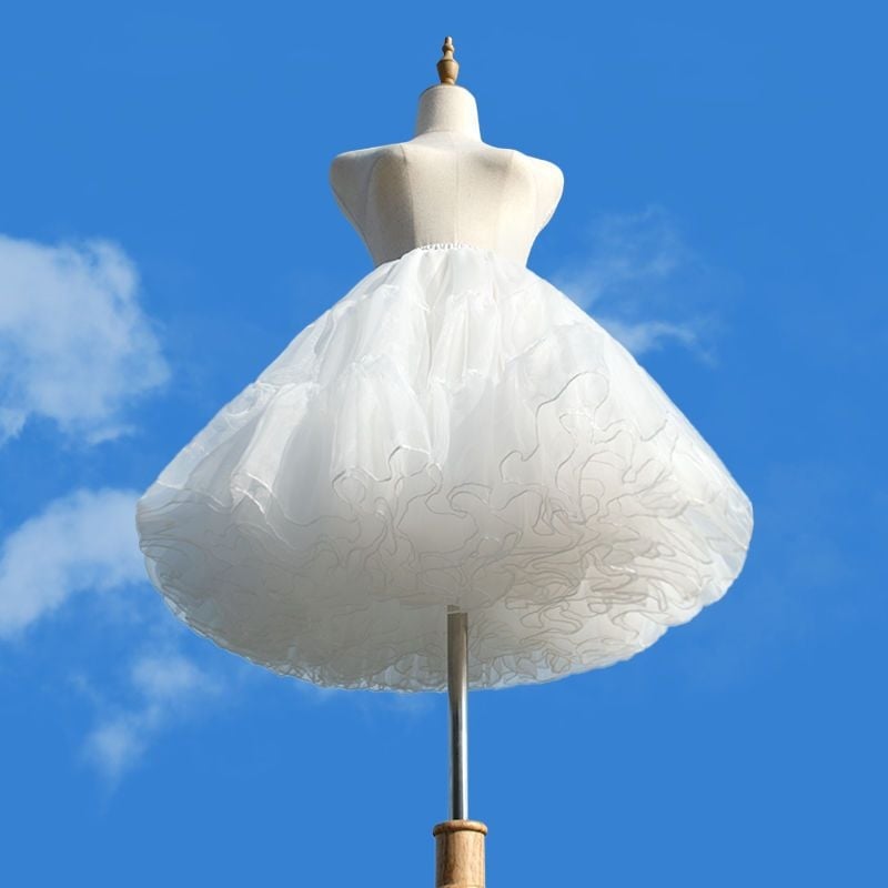 Lolita puff φούστα με τέσσερα στρώματα και απαλό τούλι για cosplay, ενήλικες