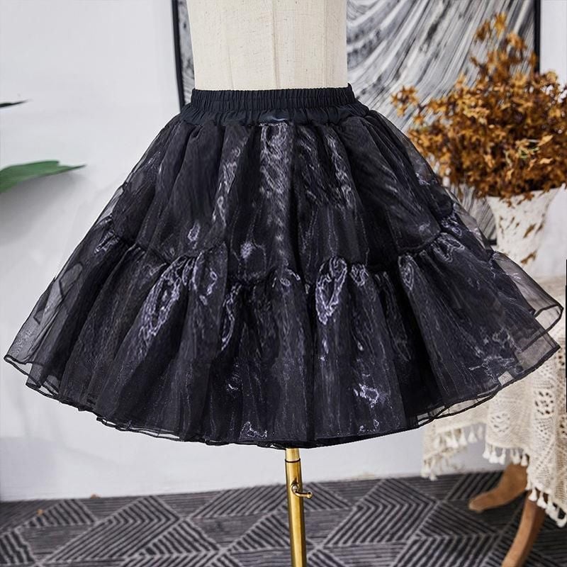 Lolita puff φούστα με τέσσερα στρώματα και απαλό τούλι για cosplay, ενήλικες