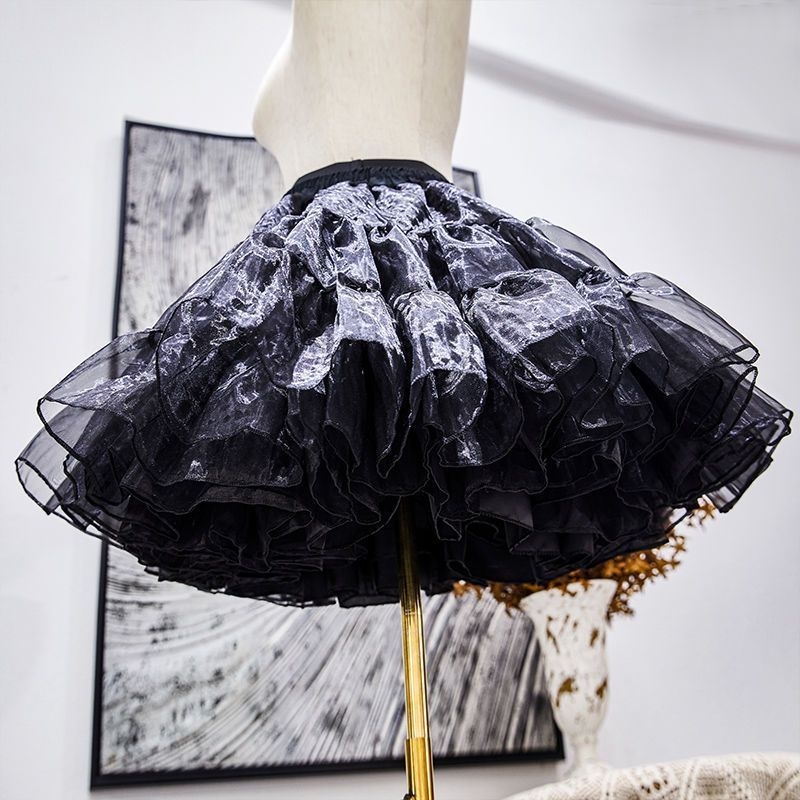 Lolita puff φούστα με τέσσερα στρώματα και απαλό τούλι για cosplay, ενήλικες