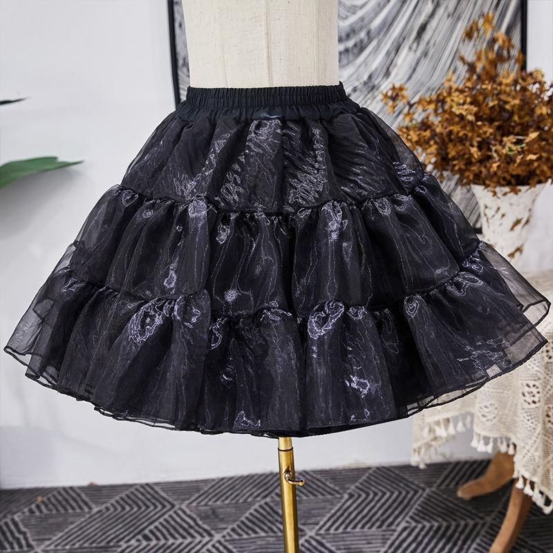 Lolita puff φούστα με τέσσερα στρώματα και απαλό τούλι για cosplay, ενήλικες