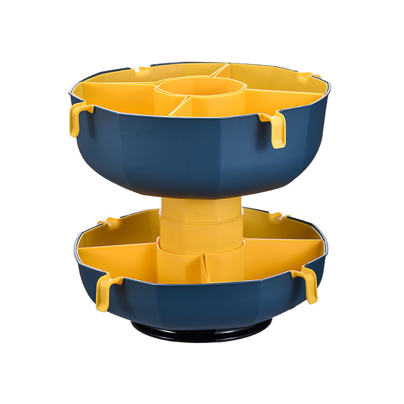 Forogó műanyag, dupla szintű gyümölcs- és zöldségtál mosókosárral — Na Aigu, Egyszerű stílus