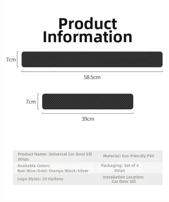 Automobiļa sānu sliekšņa aizsardzība - 3D oglekļa šķiedras uzlīme, universāla savietojamība